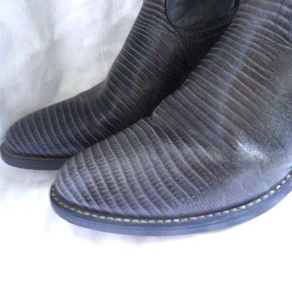 Acme Cowhide Lizard Reptile Embossed Cowboy Boots - Picture 4 of 9